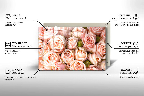 Cubre vitrocerámica Ramo de rosas delicadas