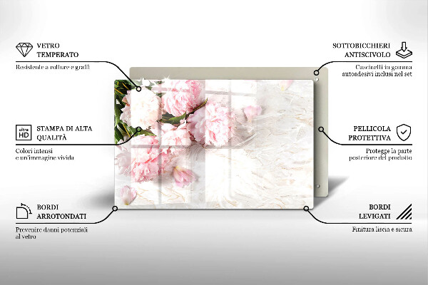 Cubre vitrocerámica Flores rosas delicadas