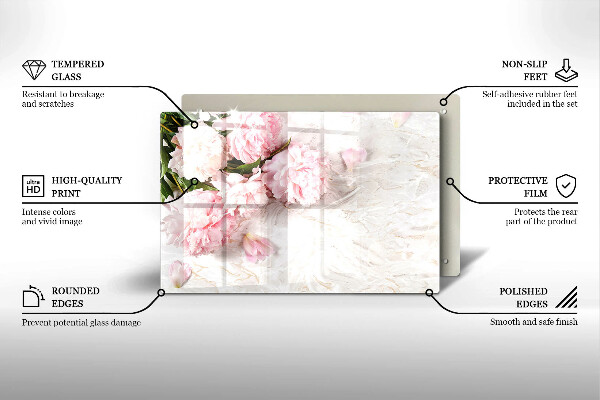 Cubre vitrocerámica Flores rosas delicadas