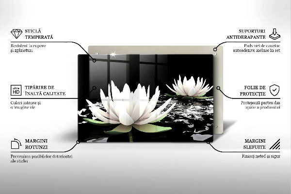 Cubre vitrocerámica Lirios blancos en el agua