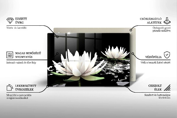 Cubre vitrocerámica Lirios blancos en el agua