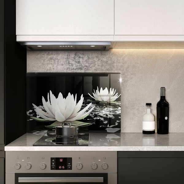 Cubre vitrocerámica Lirios blancos en el agua