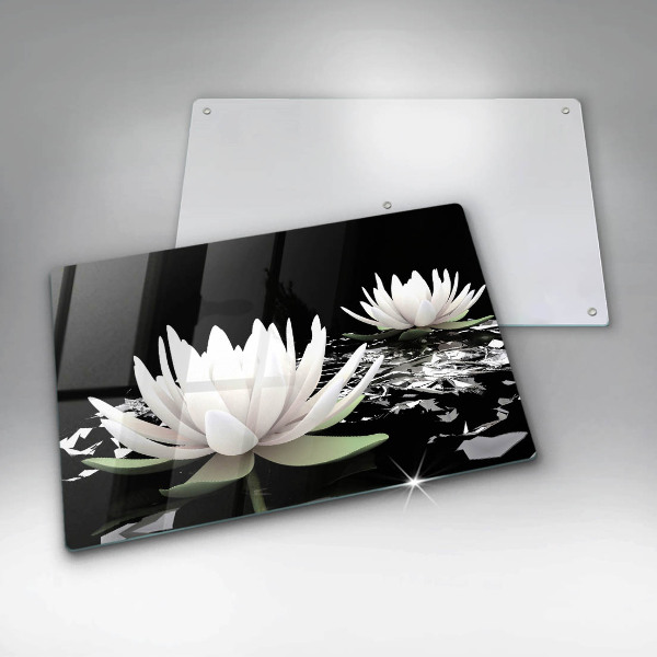 Cubre vitrocerámica Lirios blancos en el agua