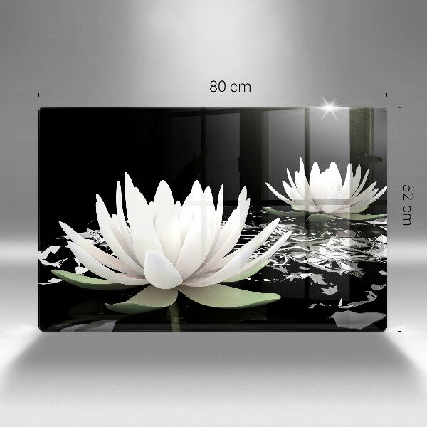 Cubre vitrocerámica Lirios blancos en el agua