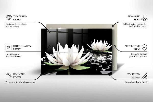 Cubre vitrocerámica Lirios blancos en el agua