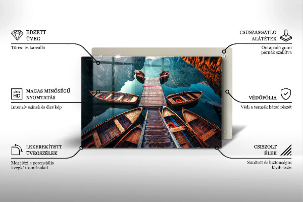 Cubre vitrocerámica Barcos en el lago