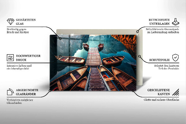 Cubre vitrocerámica Barcos en el lago