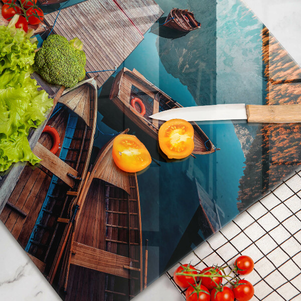 Cubre vitrocerámica Barcos en el lago