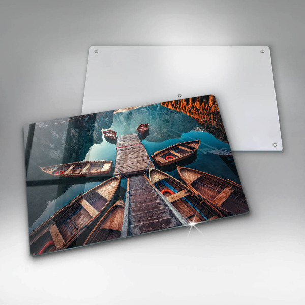 Cubre vitrocerámica Barcos en el lago