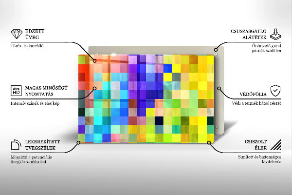 Cubre vitrocerámica Cuadrados de píxeles de colores