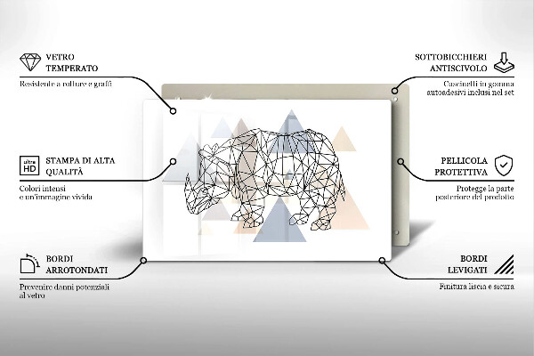 Cubre vitrocerámica Rinoceronte de arte lineal