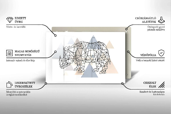 Cubre vitrocerámica Rinoceronte de arte lineal