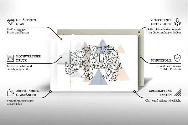 Cubre vitrocerámica Rinoceronte de arte lineal