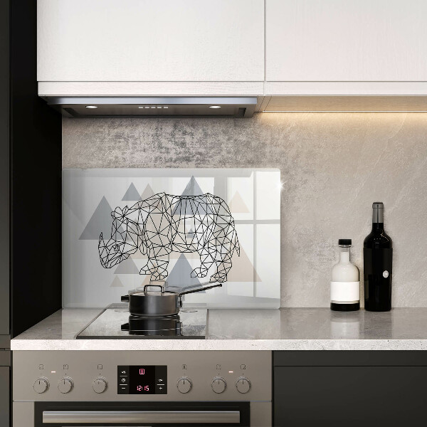 Cubre vitrocerámica Rinoceronte de arte lineal