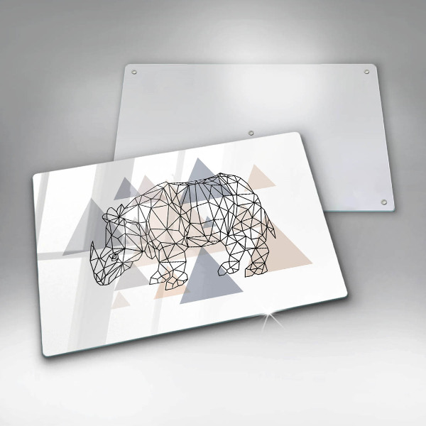 Cubre vitrocerámica Rinoceronte de arte lineal