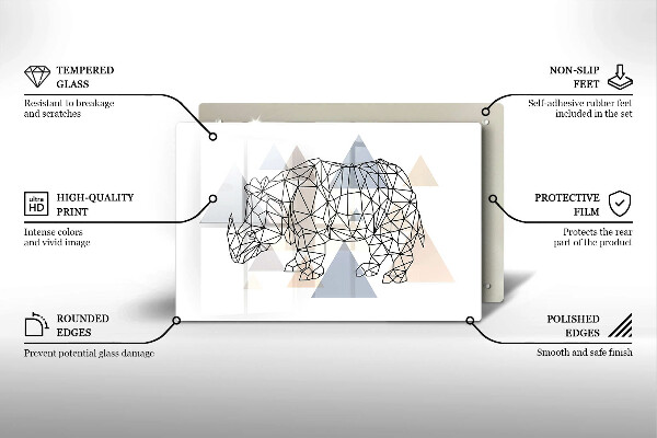 Cubre vitrocerámica Rinoceronte de arte lineal