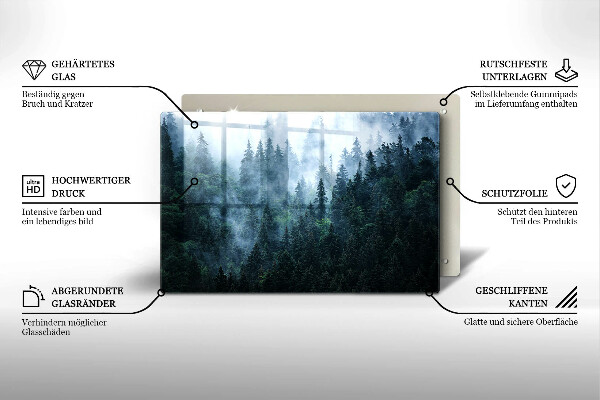 Cubre vitrocerámica Árboles forestales y niebla