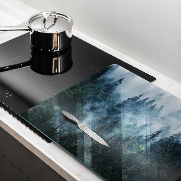 Cubre vitrocerámica Árboles forestales y niebla