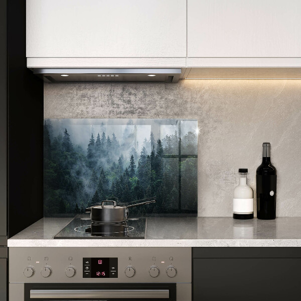 Cubre vitrocerámica Árboles forestales y niebla