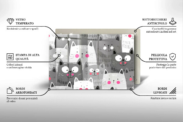 Cubre vitrocerámica Ilustración de gatos