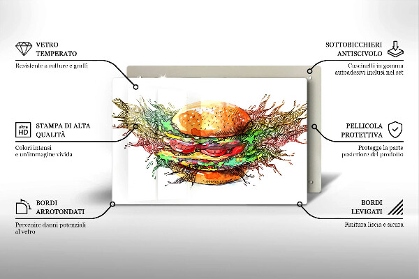 Cubre vitrocerámica Dibujo de hamburguesa