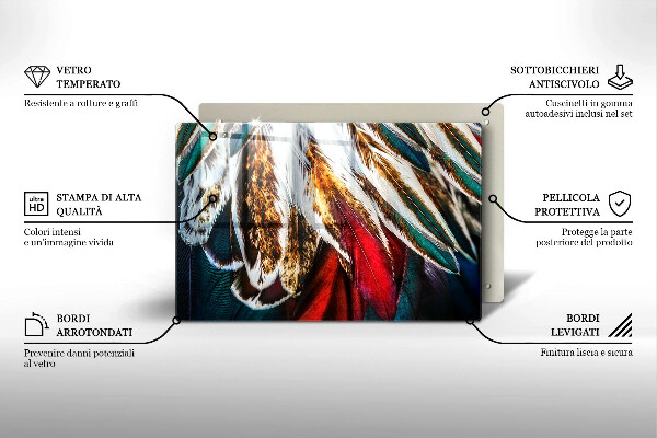 Cubre vitrocerámica Plumas de pájaro boho