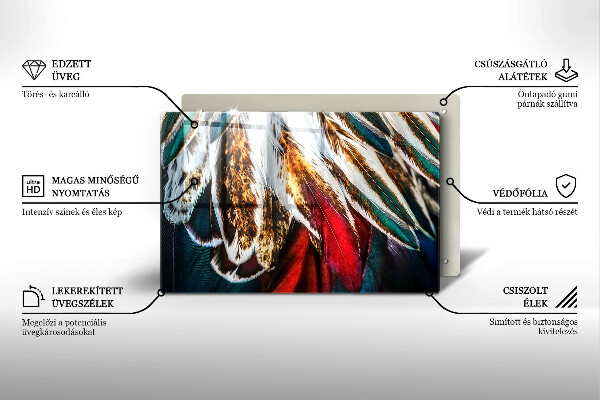 Cubre vitrocerámica Plumas de pájaro boho