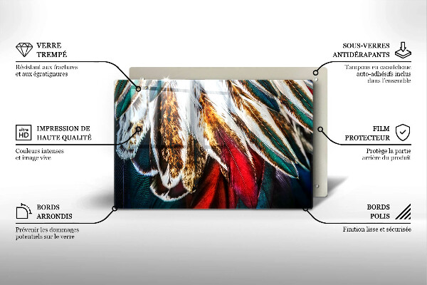 Cubre vitrocerámica Plumas de pájaro boho