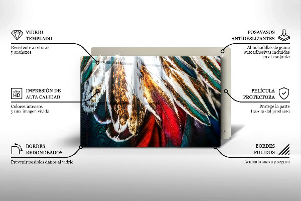 Cubre vitrocerámica Plumas de pájaro boho