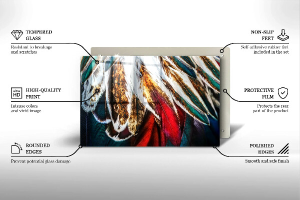 Cubre vitrocerámica Plumas de pájaro boho