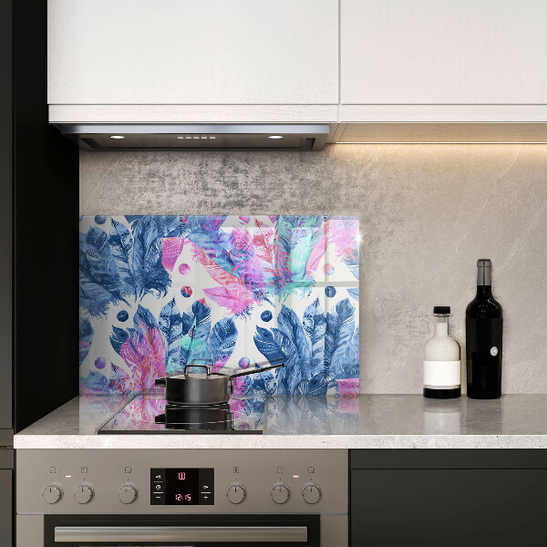 Protector placa inducción Ilustración boho de plumas