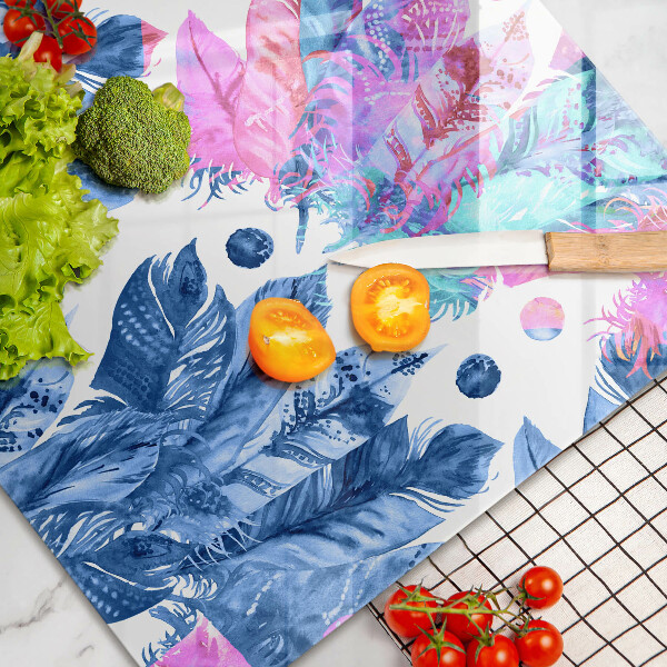 Protector placa inducción Ilustración boho de plumas