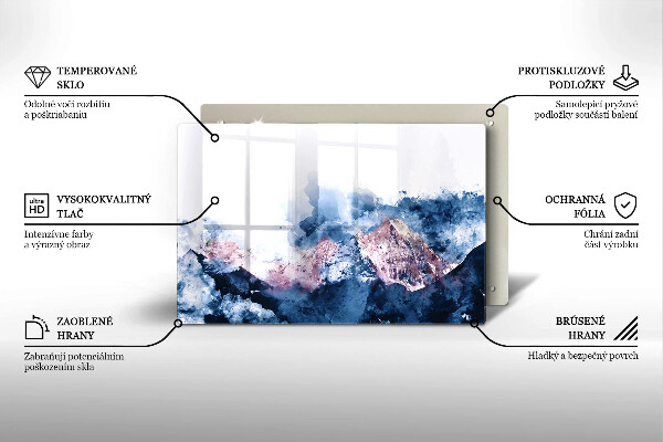 Protector placa inducción Montañas pintadas abstractas