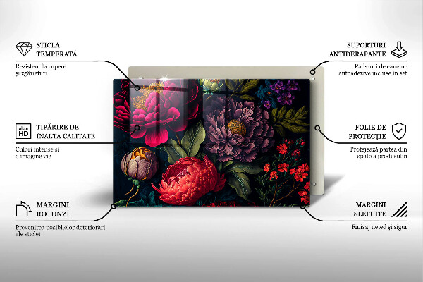 Protector placa inducción Hermosas flores