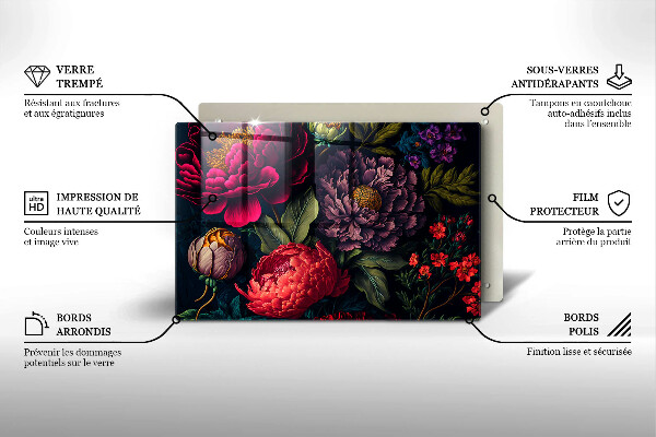 Protector placa inducción Hermosas flores