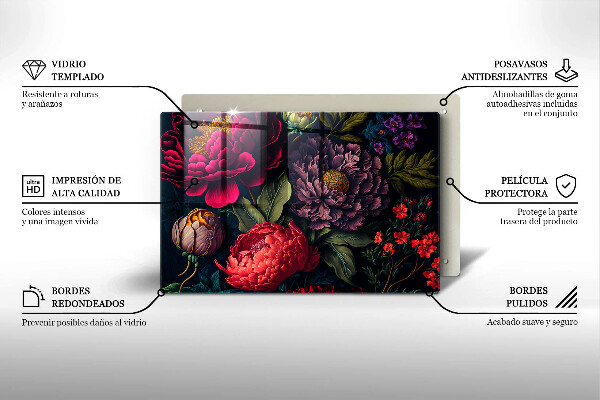 Protector placa inducción Hermosas flores