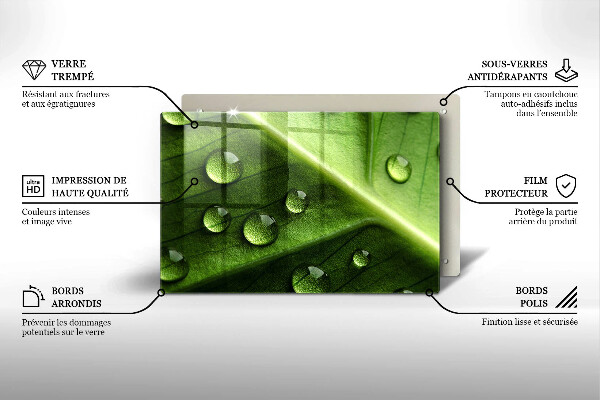 Cubre vitrocerámica Hoja y rocío de la naturaleza