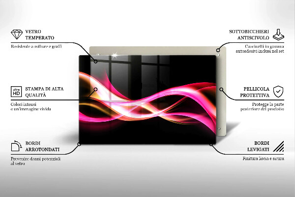 Cubre vitrocerámica Humo de neón abstracto