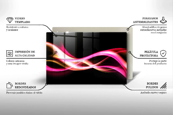 Cubre vitrocerámica Humo de neón abstracto