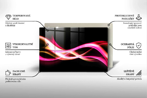 Cubre vitrocerámica Humo de neón abstracto