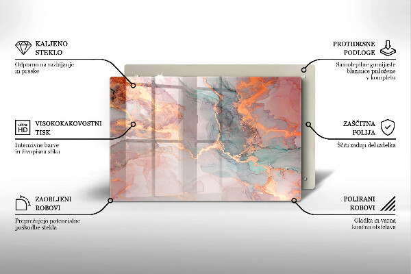 Cubre vitrocerámica Mármol con oro