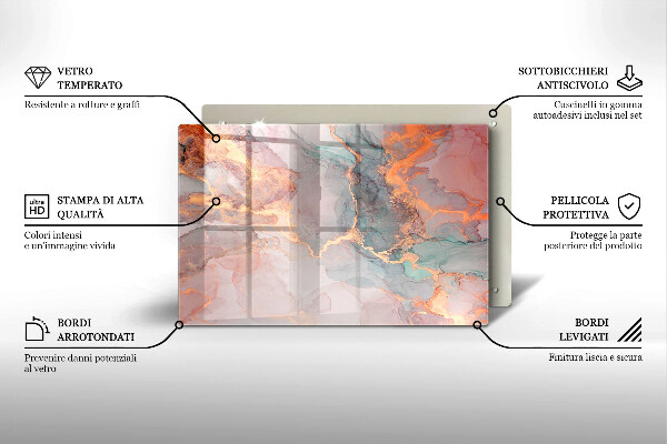 Cubre vitrocerámica Mármol con oro