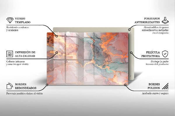 Cubre vitrocerámica Mármol con oro