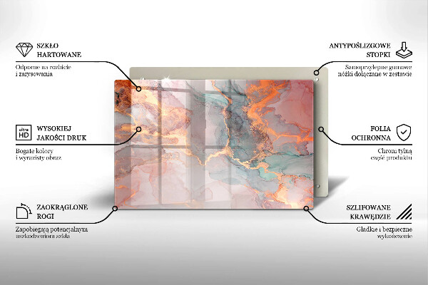 Cubre vitrocerámica Mármol con oro