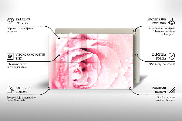 Cubre vitrocerámica Gotas de rocío y flor de rosa