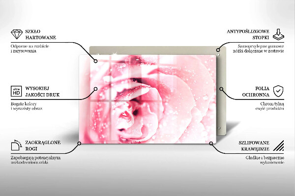 Cubre vitrocerámica Gotas de rocío y flor de rosa