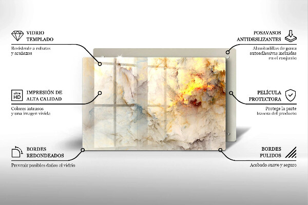 Protector placa inducción Textura de mármol con oro