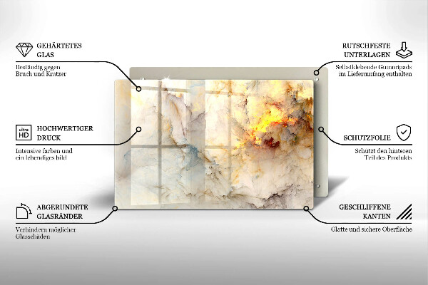 Protector placa inducción Textura de mármol con oro