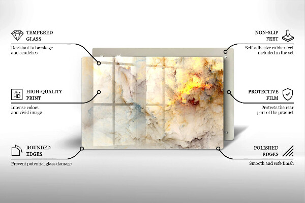 Protector placa inducción Textura de mármol con oro