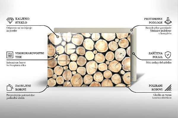 Cubre vitrocerámica Troncos de madera